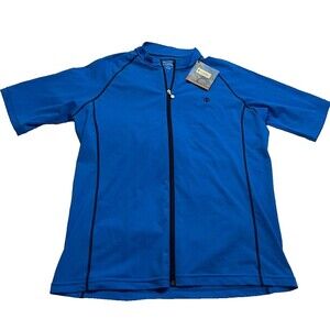 Coolibar UPF 50+ Short Sleeve Zip Polo Shirt Men’s Large Blue Sun Protection NWT